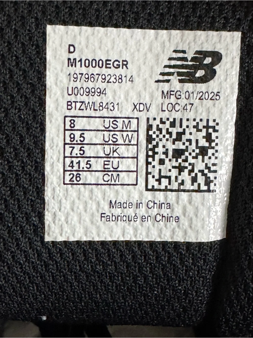 New Balance Men's 1000 Metallic Silver and Black Athletic Sneakers